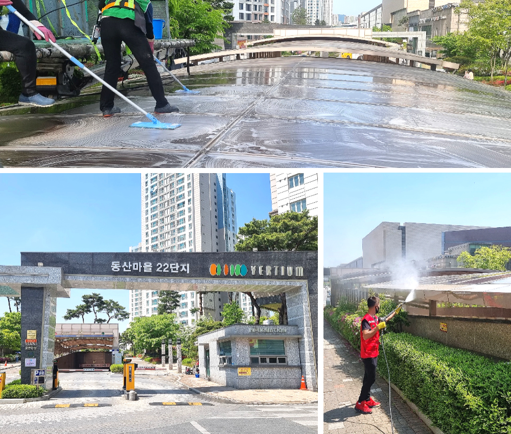 평택시 외부 건물청소 - 새 빌딩의 아름다움을 유지하세요 관한 작업사진입니다.